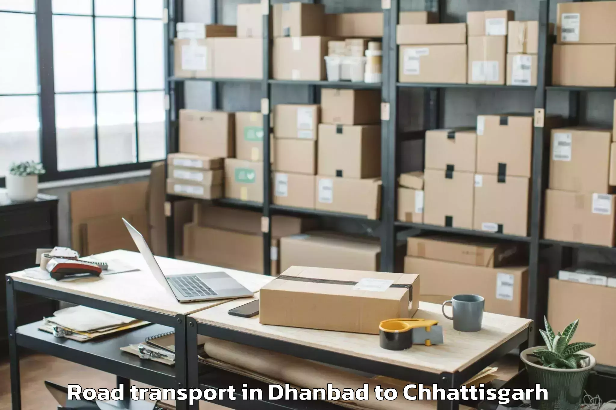 Easy Dhanbad to Chirimiri Road Transport Booking